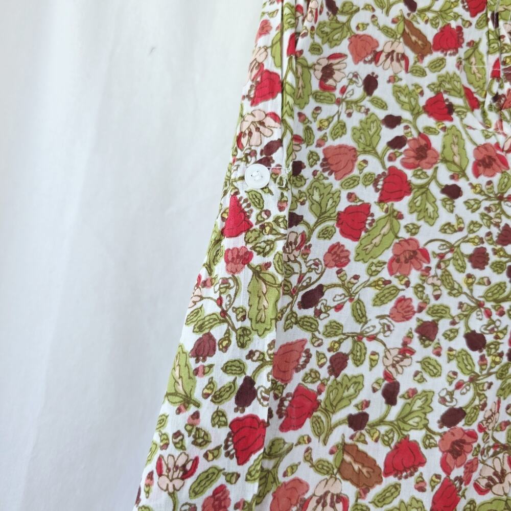 Chaudry button down shirt blouse Size L Floral print New Cotton Lightweight - Picture 2 of 7